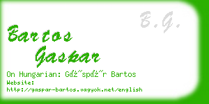 bartos gaspar business card